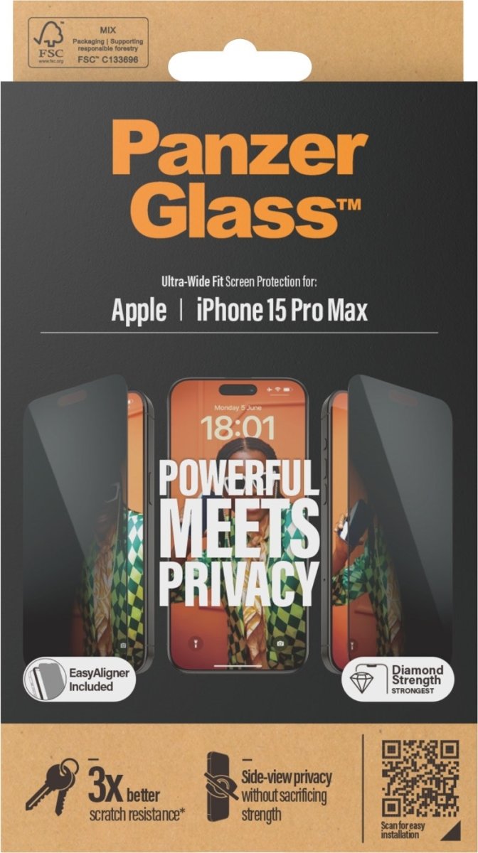 PanzerGlass UWF Privacy iPhone 15 Pro Max