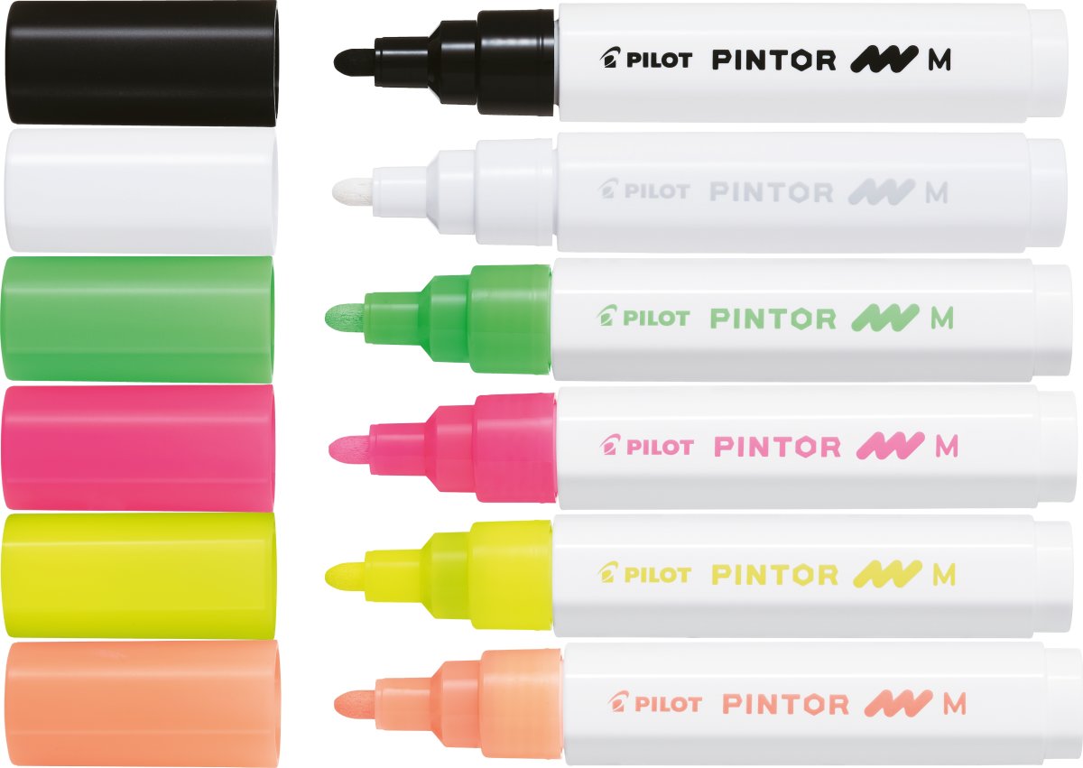 Pilot Pintor märkpenna | M | Neon | 6 färger