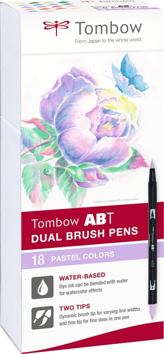 Tombow Dual penselpennor | Pastell | 18 st.