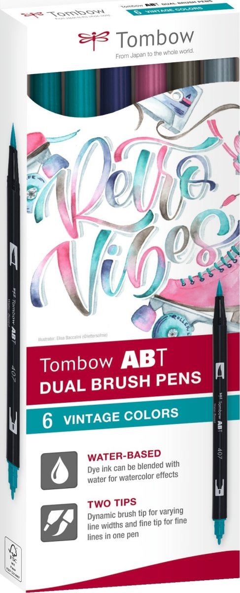 Tombow Dual penselpennor | Vintage | 6 st.