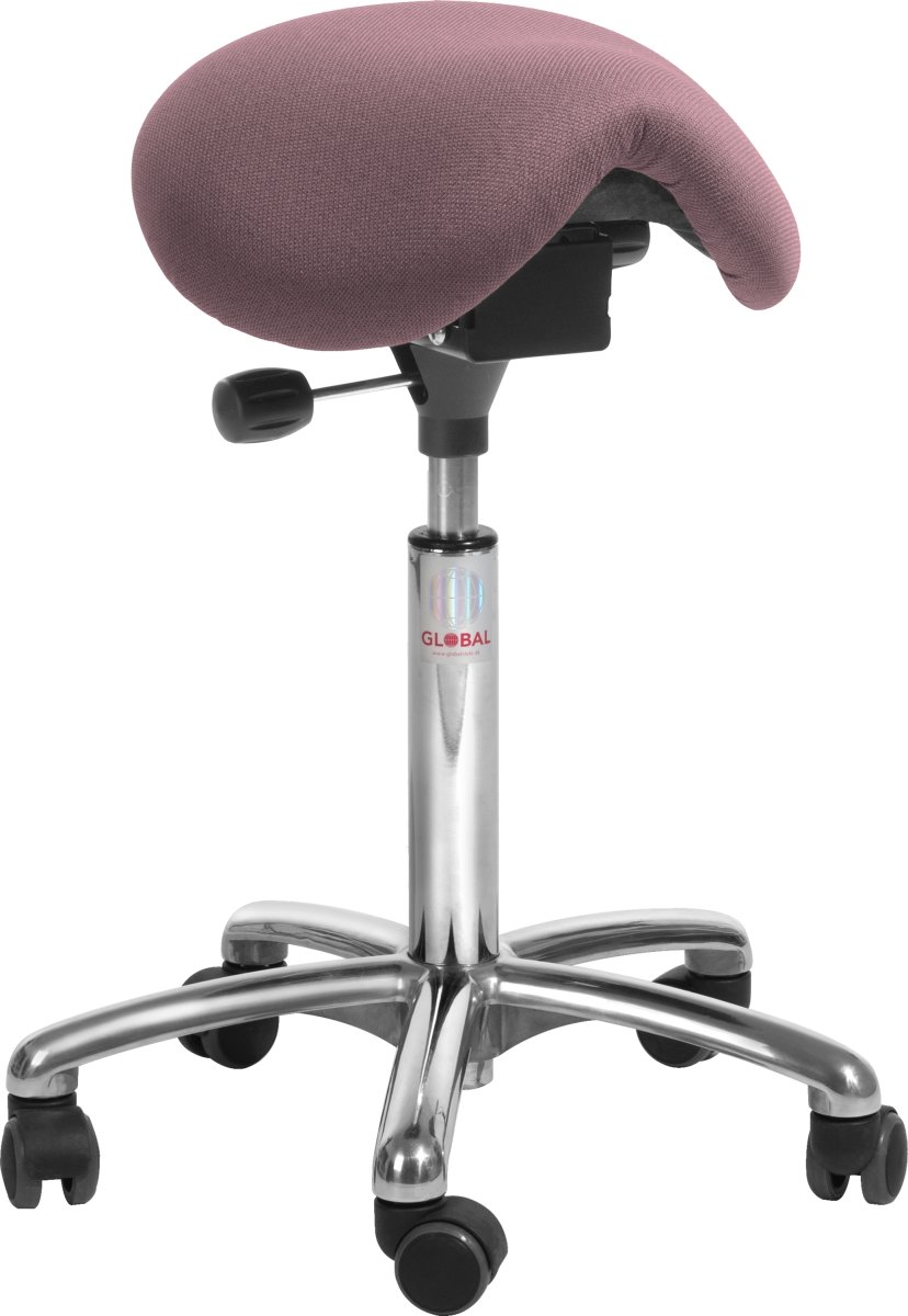Mini sadelstol, Rosa, Tyg, 60-79 cm, Alu