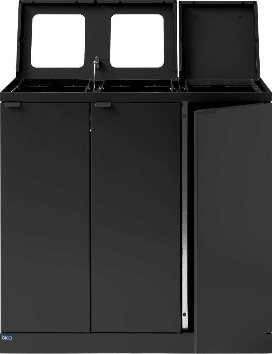 Bica 873 avfallsstation 3x65 l, Lyftlock, Antracit