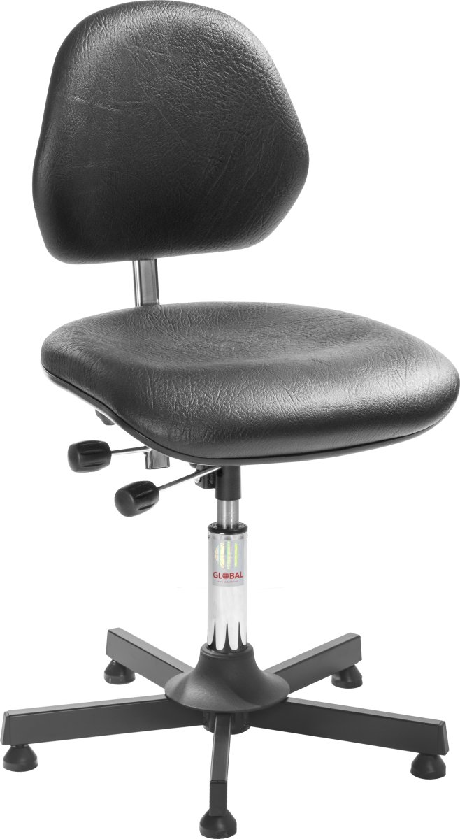 Aktiv arbetsstol, Svart, Konstläder, 50-63 cm