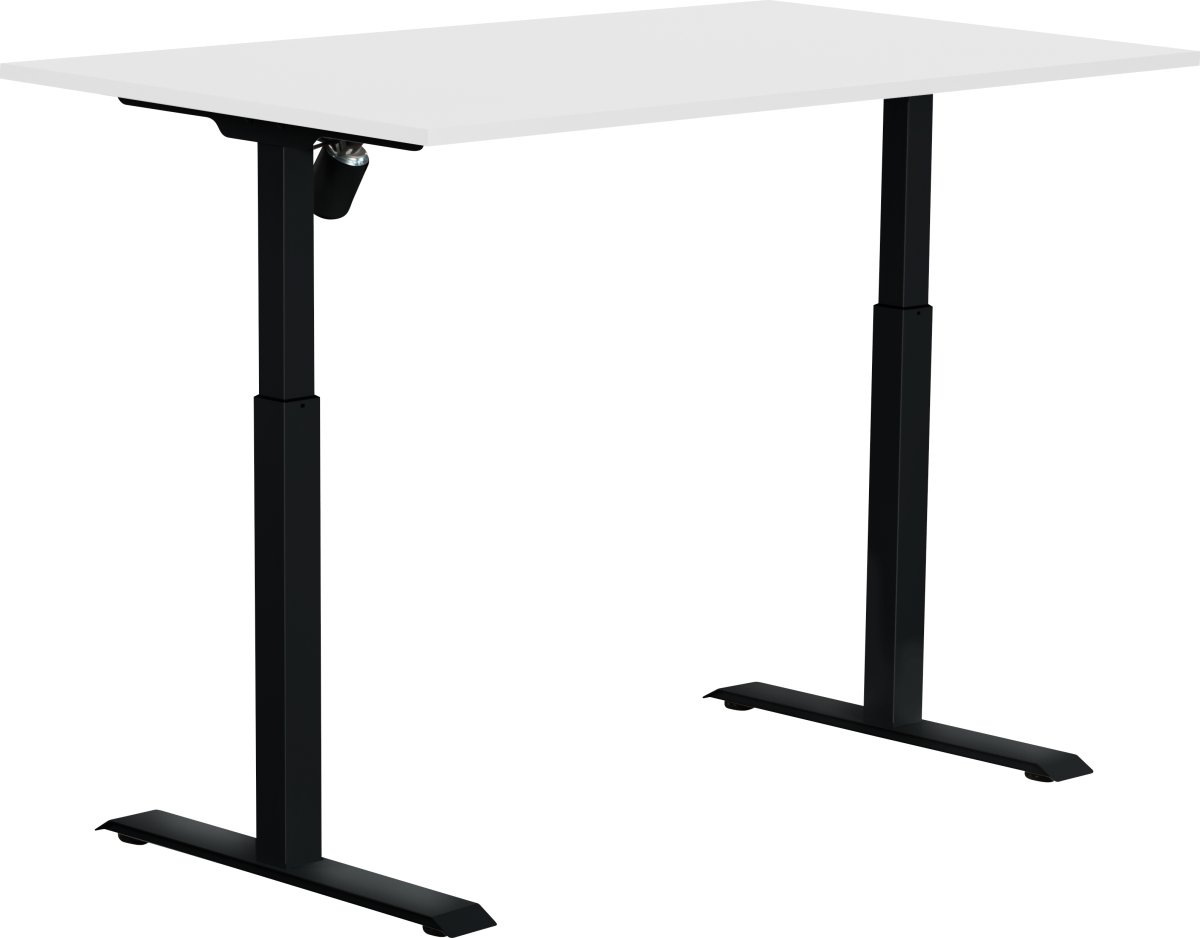 Sun-Flex I höj- & sänkbart bord, 140x80, svart/vit