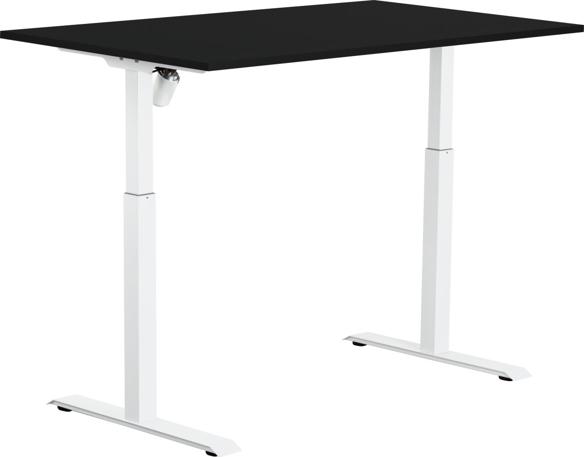 Sun-Flex I höj-/sänkbart bord, 140x80, vit/svart