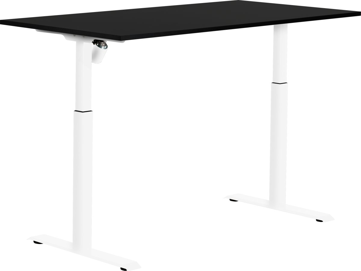 Sun-Flex I höj-/sänkbart bord,160x80, vit/svart