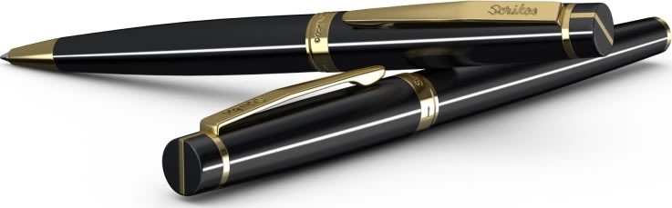 Scrikss Honour kulspetspenna Black Lacquer & guld
