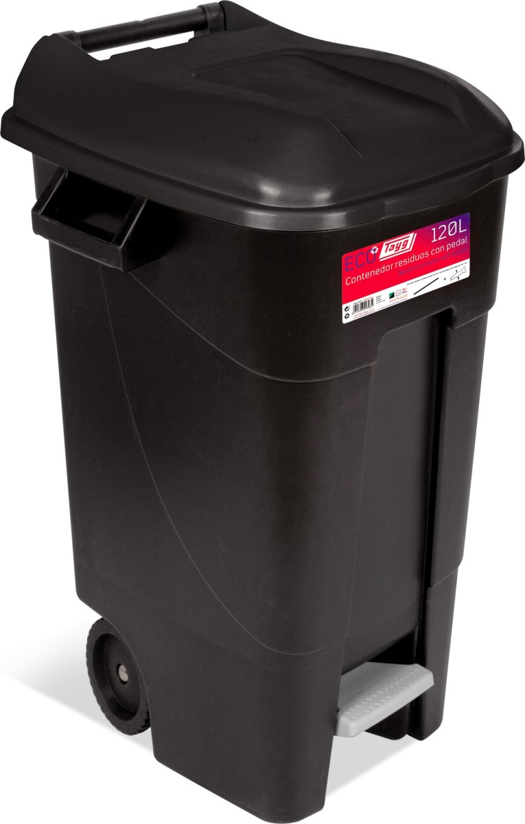 TAYG avfallsbehållare | 120 liter | Svart/Svart