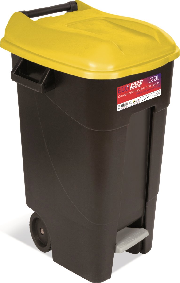 TAYG avfallsbehållare | 120 liter | Svart/gul