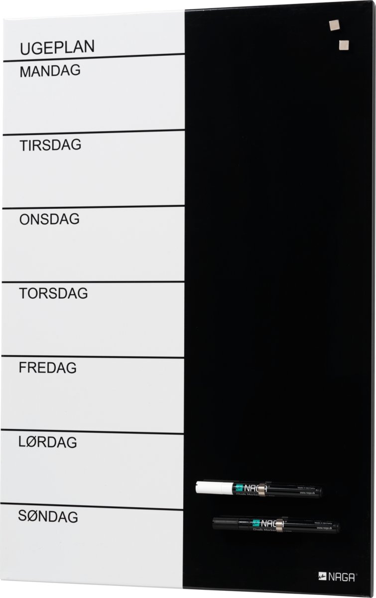 NAGA magnetisk veckotavla | 60x40 cm | Dansk