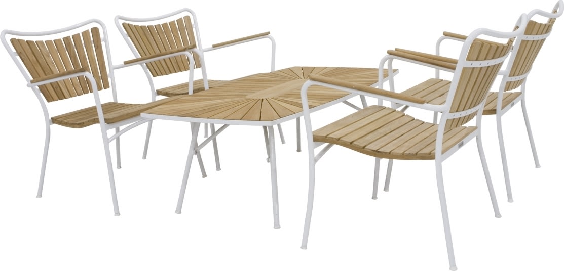 Marguerit Loungeset med 4 stolar + bord L130