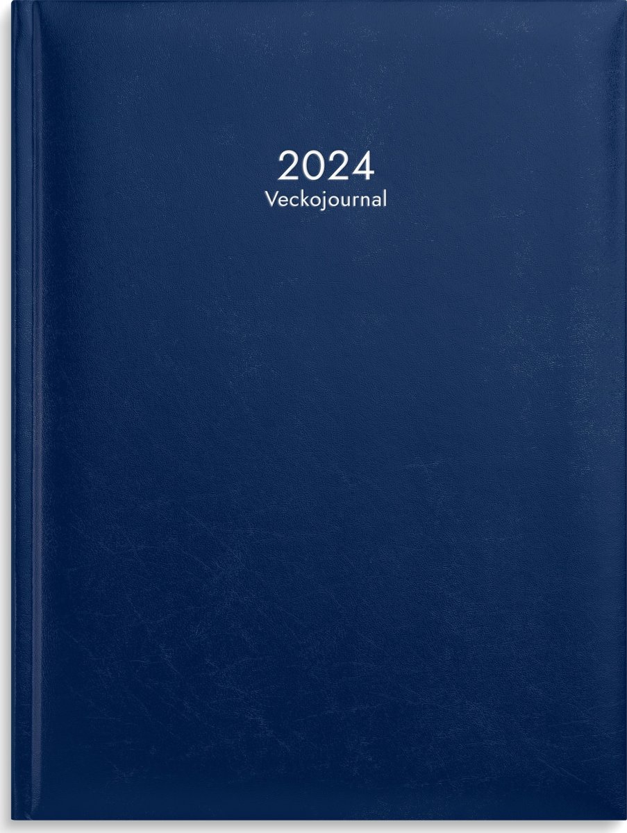 Burde 2024 Veckojournal, blå konstläder