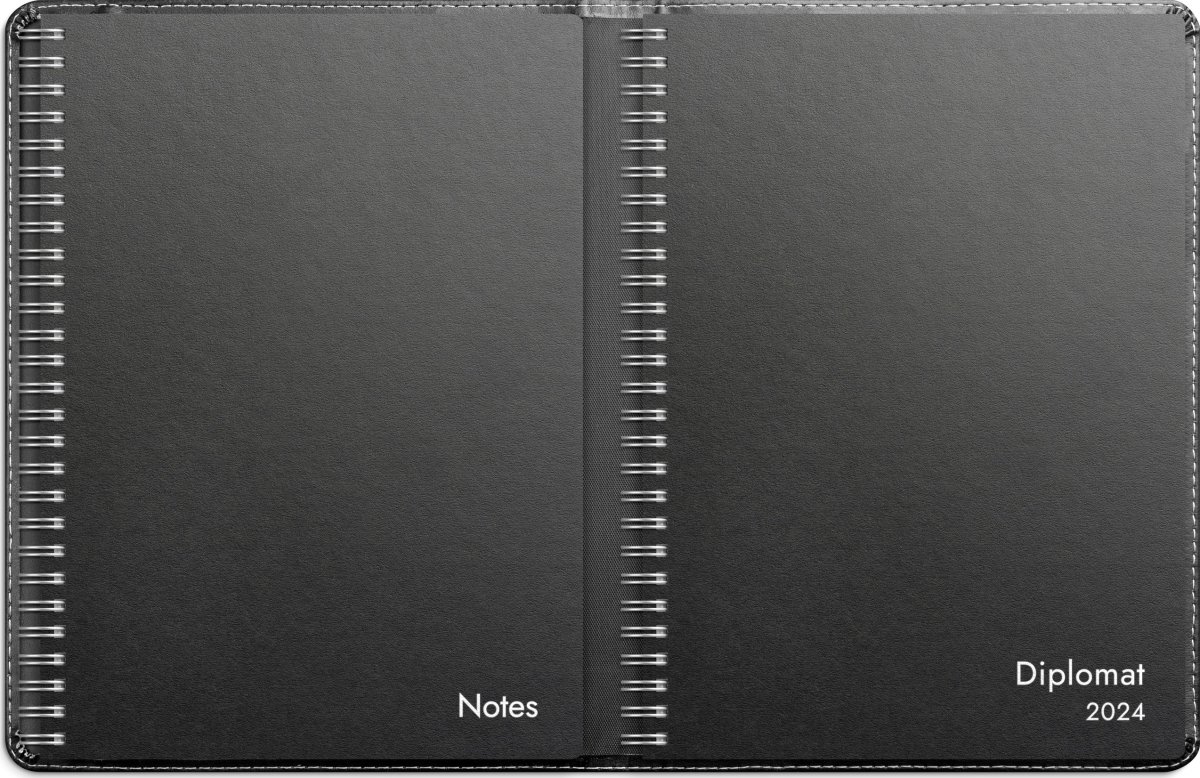 Burde 2024 Stora Noteskalendern, svart konstläder