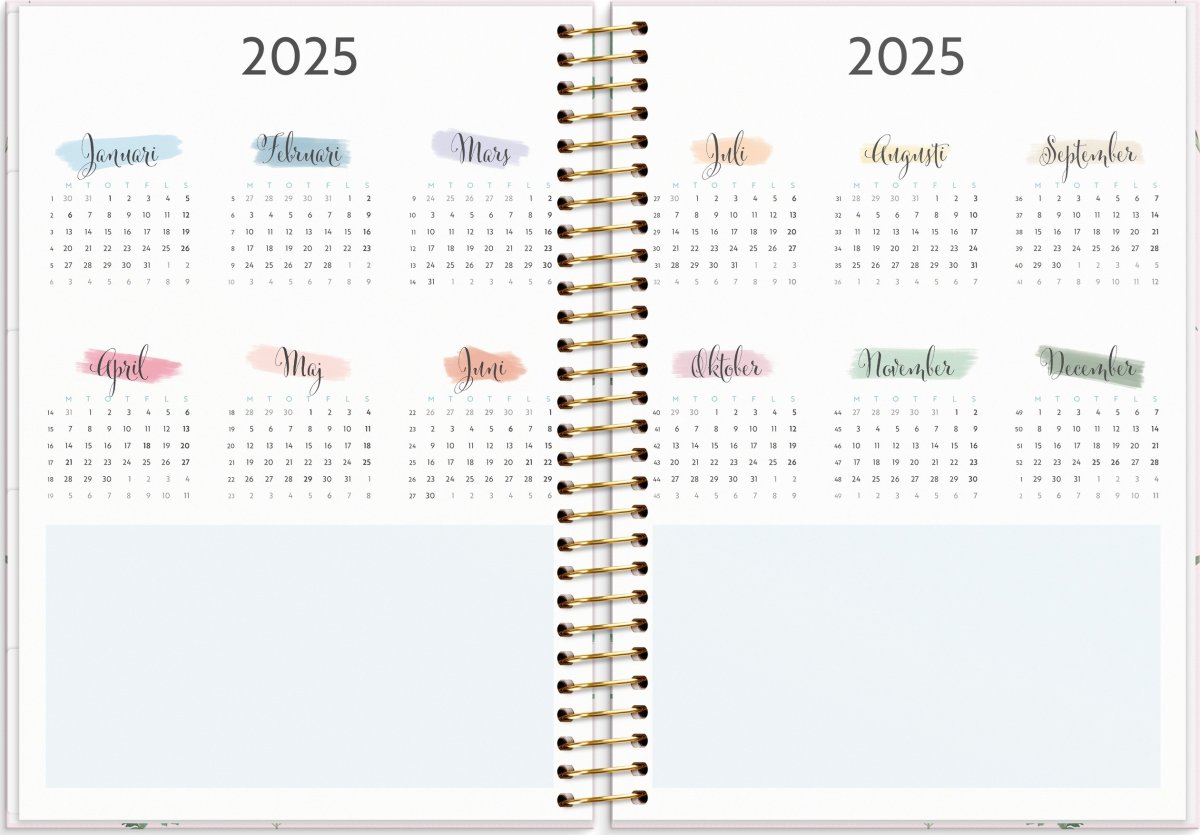 Burde 2024 Kalender Life Organizer, blommor