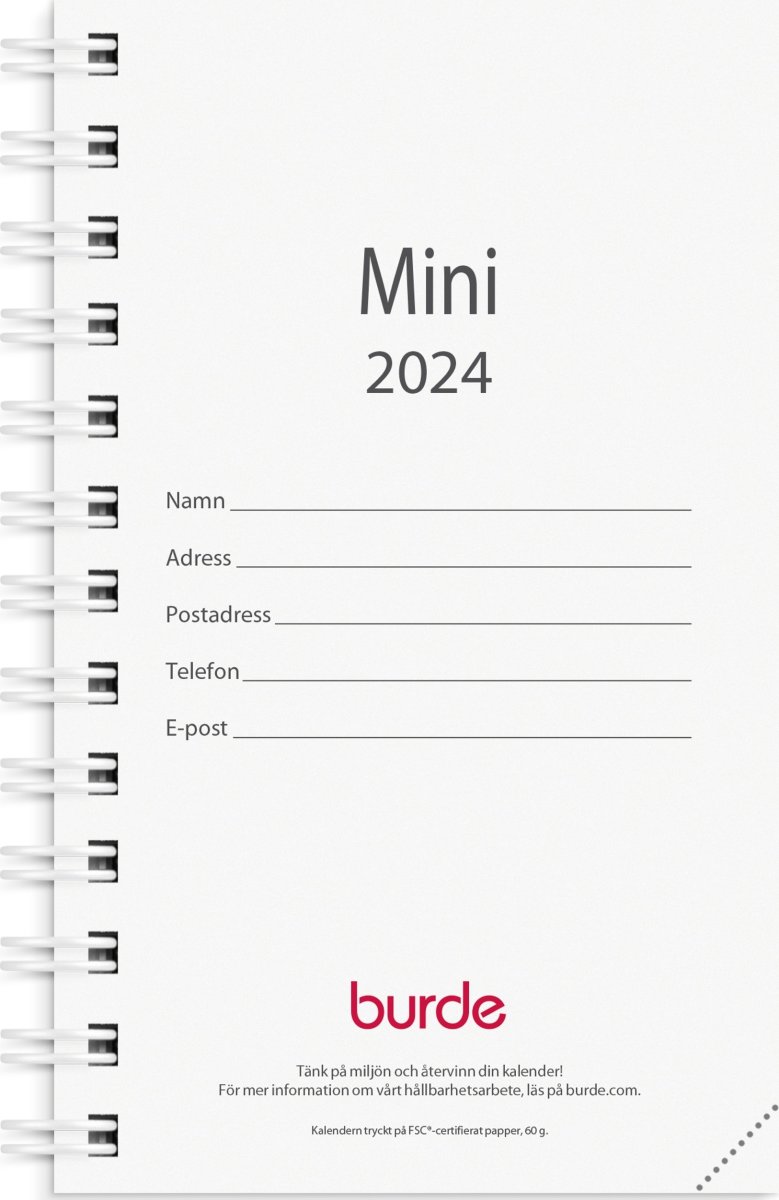 Burde 2024 Kalendersats, Mini, refill