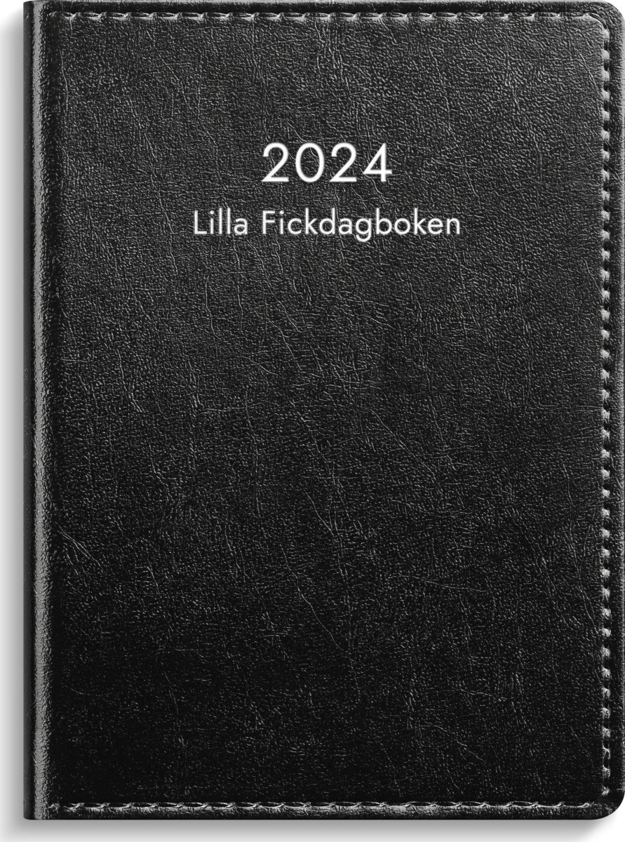 Burde 2024 Lilla Fickdagboken, svart konstläder