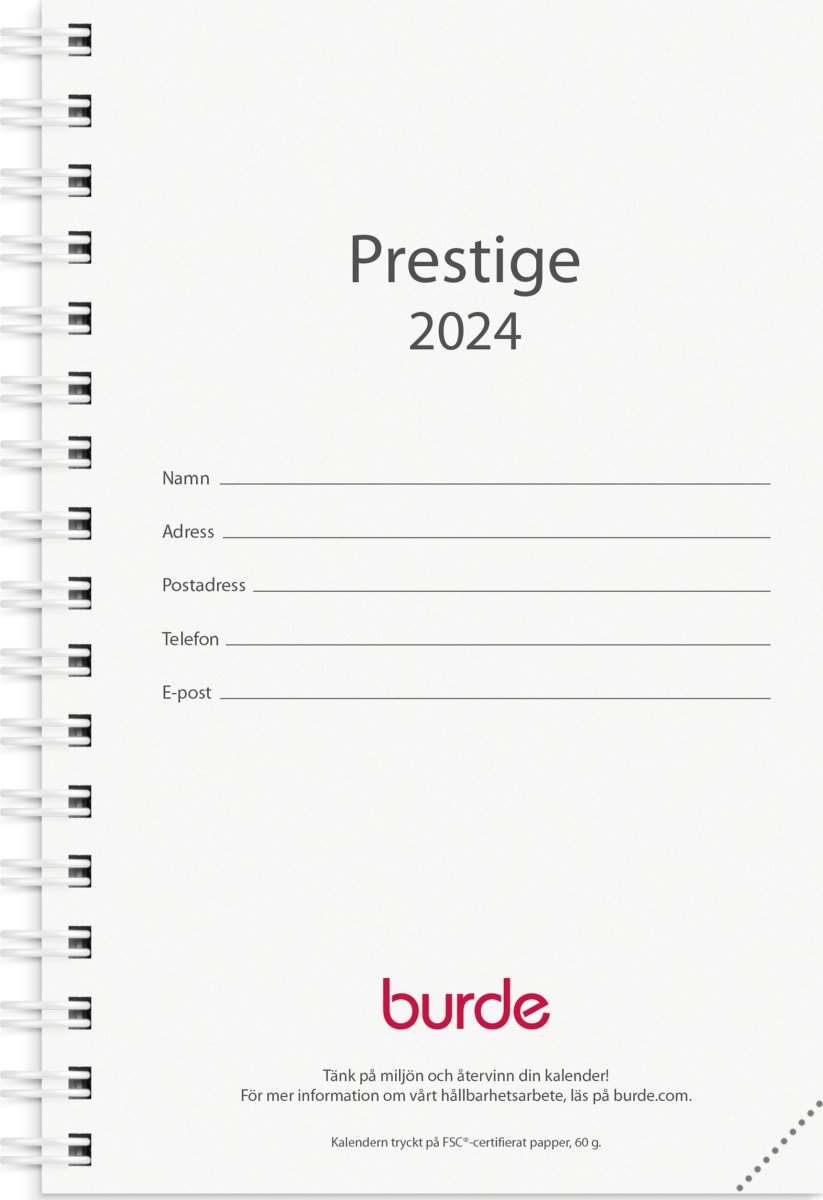 Burde 2024 Kalender Prestige, refill