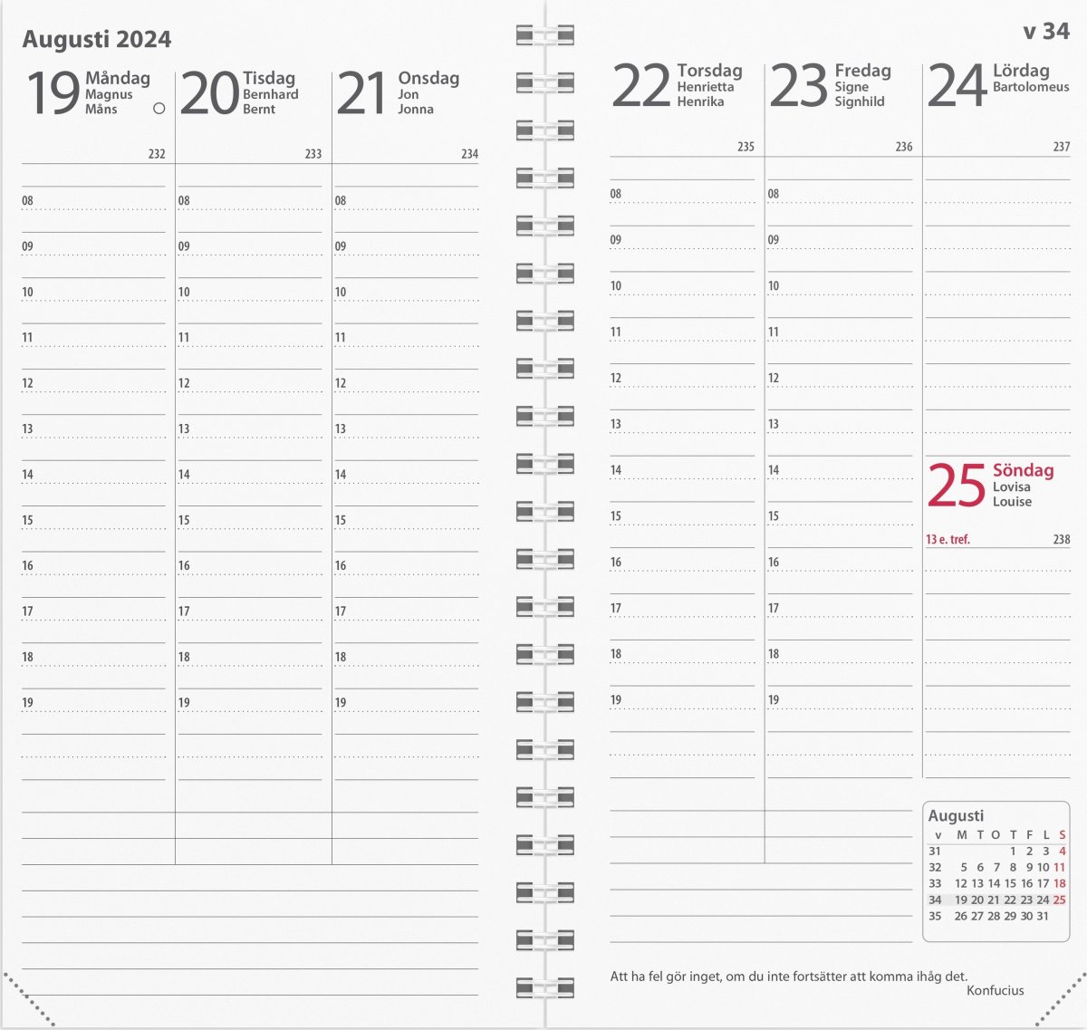 Burde 2024 Kalender Interplano, refill