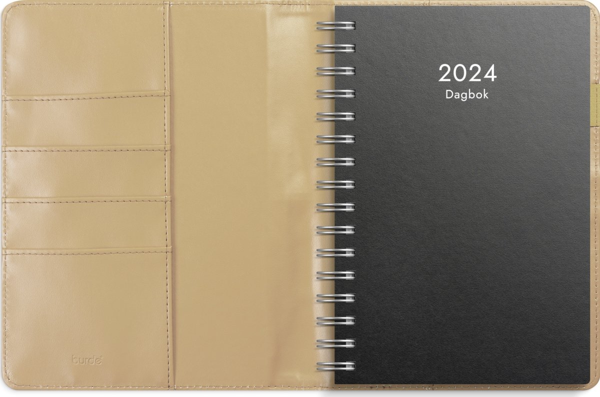 Burde 2024 Kalender Dagbok Alba, beige konstläder