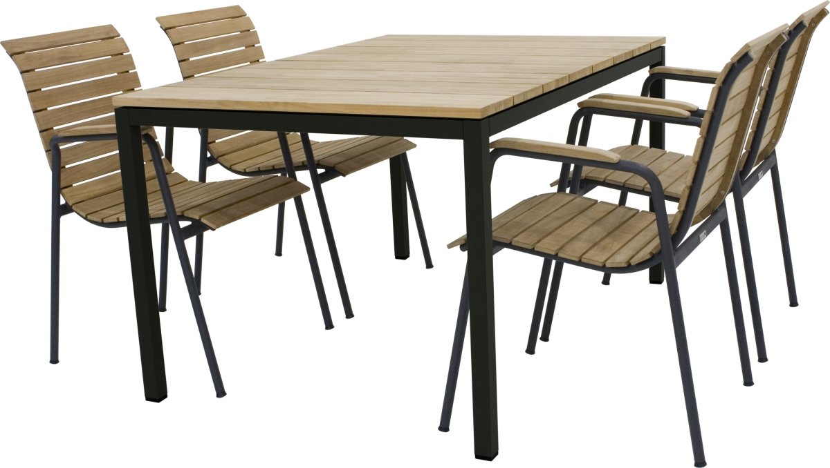 Toscana trädgårdsbord L132cm +4 Bellevue, Antracit