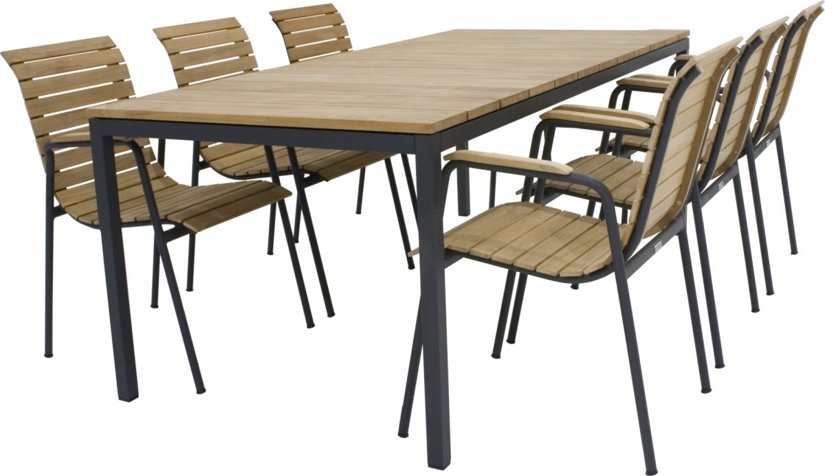 Toscana trädgårdsbord L197cm +6 Bellevue, Antracit