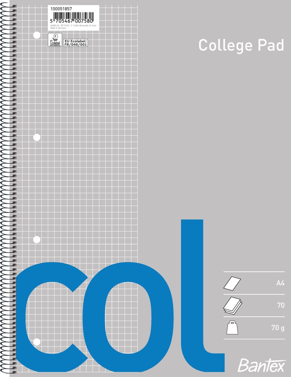 Bantex Col Kollegieblock | A4+ | Rutat