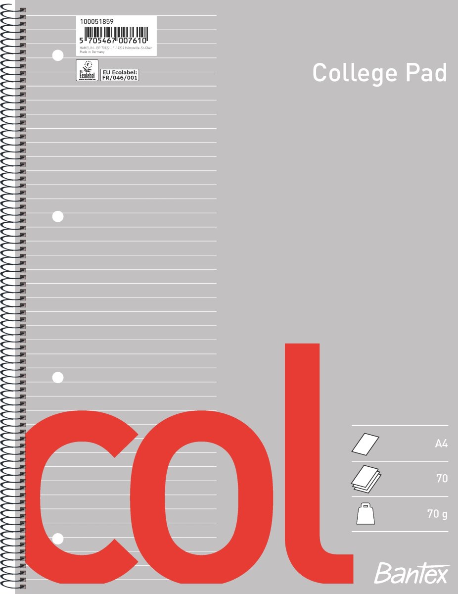 Bantex Col Kollegieblock | A4+ | Linjerat