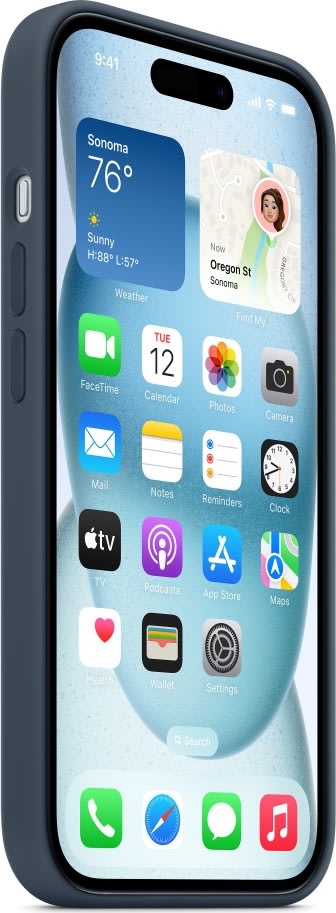 Apple iPhone 15 MagSafe silikonfodral | Havsblå