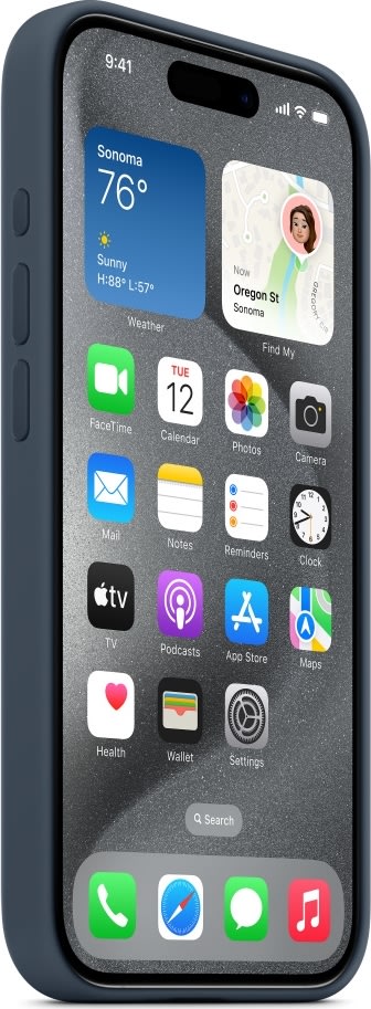 Apple iPhone 15 Pro silikonfodral | Havsblå