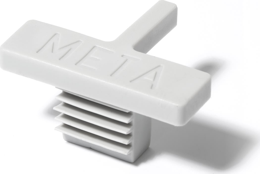 META Clip toppstycke i plast till gavel, enkelsidi
