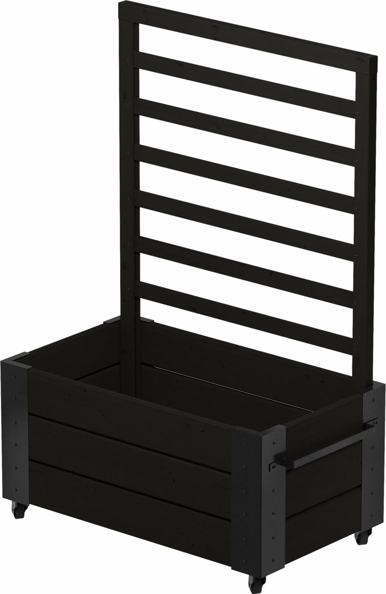 Plus Cubic blomlåda, 87x50x130 cm, Svart/svart