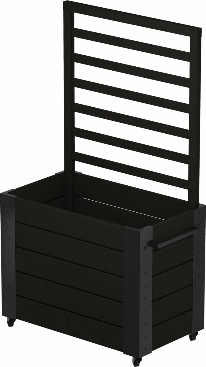 Plus Cubic blomlåda, 87x50x155 cm, Svart/svart