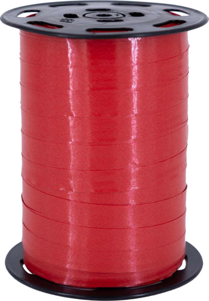 Blankt presentsnöre, 10 mm x 250 m, rött