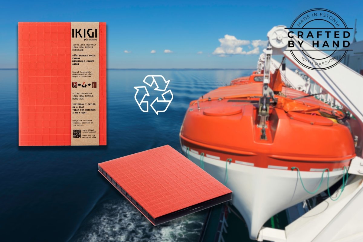 Ikigi Sea Rescue anteckningsbok | A5 | Blank | Röd