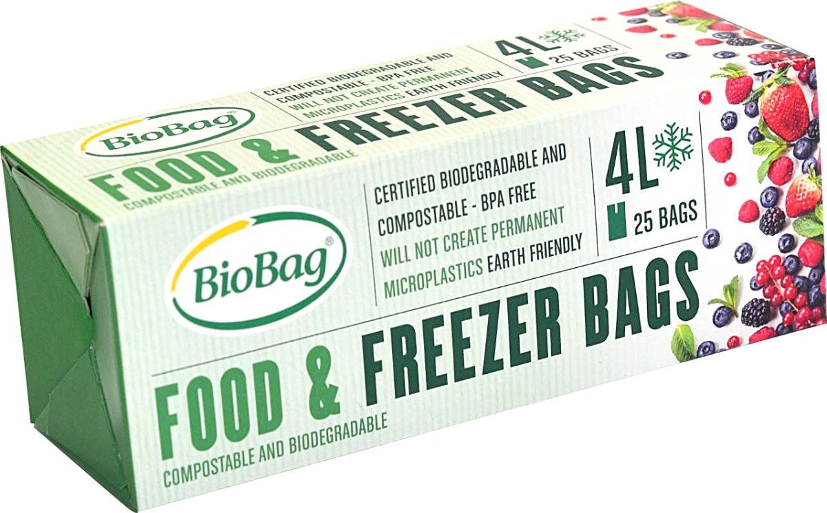 Fryspåsar biobaserade med skrivfält, 4 l, 25 st
