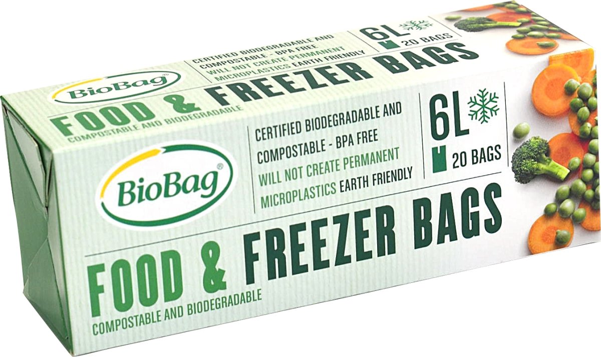 Fryspåsar biobaserade med skrivfält, 6 l, 20 st