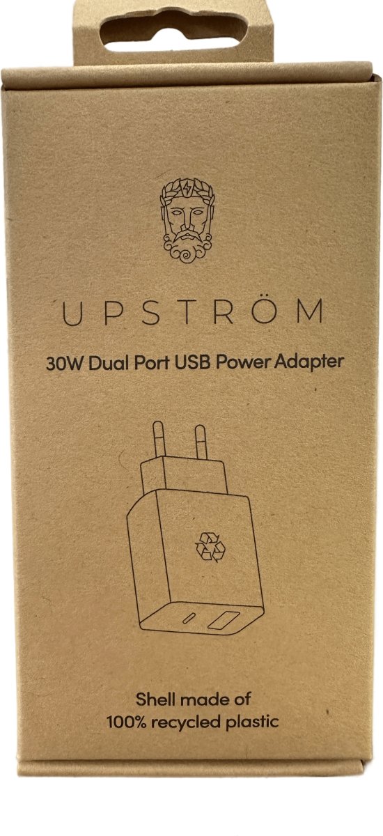 Upström Cirkluär 30W dubbel USB-nätadapter | Vit