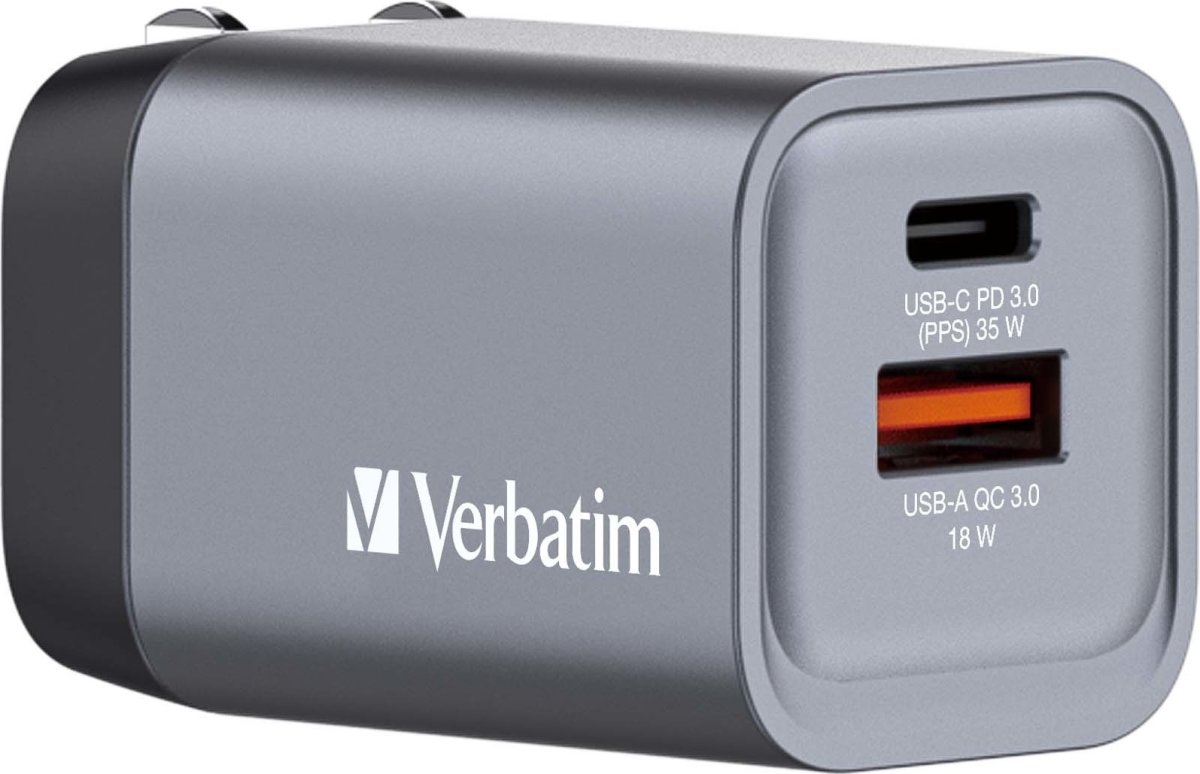 Verbatim GNC-35 GaN USB-A/USB-C-laddare | 35 W