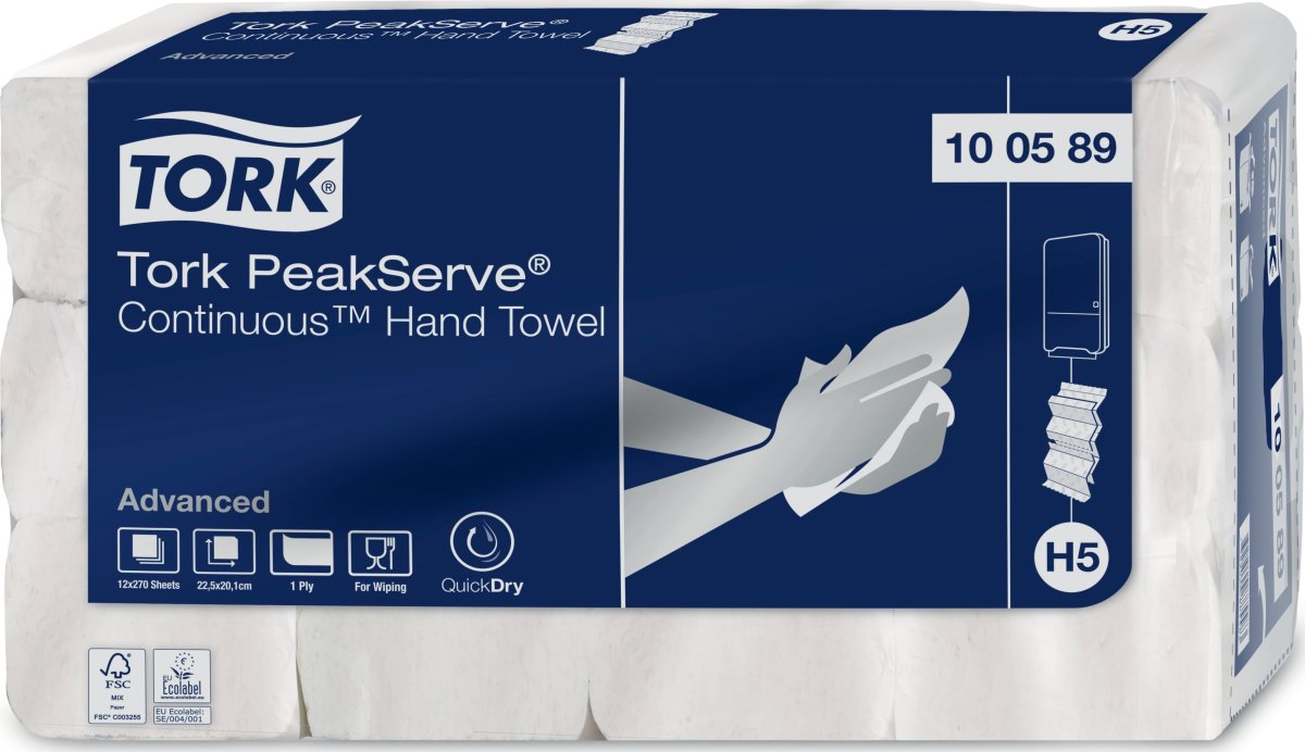 Tork H5 PeakServe Advanced Pappershanddukar, 12 pk