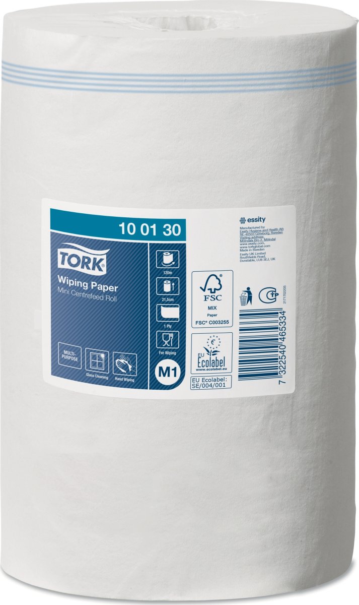 Tork M1 Standard torkpapper, 1-lager, vit, 11 rl