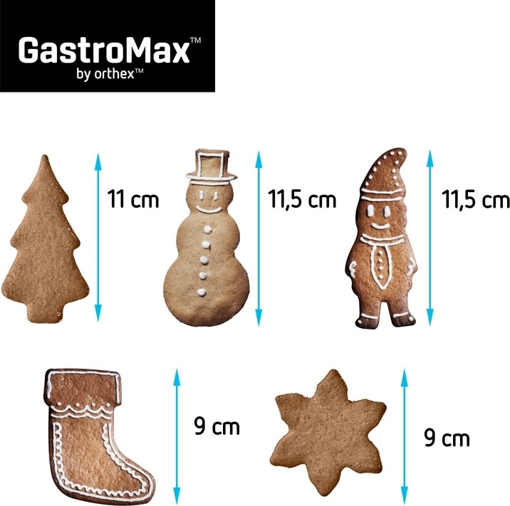 GastroMax pepparkaksformar, 5 st, rostfritt stål