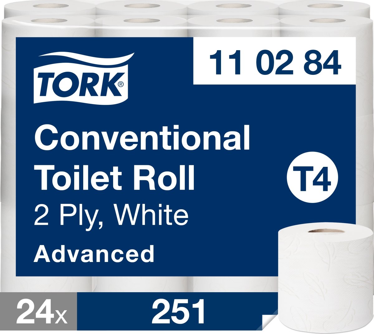 Tork T4 Advanced toalettpapper, 2-lager, 24 rullar