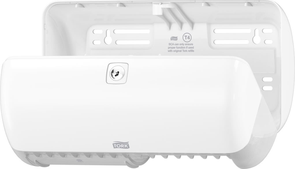 Tork T4 Twin dispenser för toalettpapper, vit