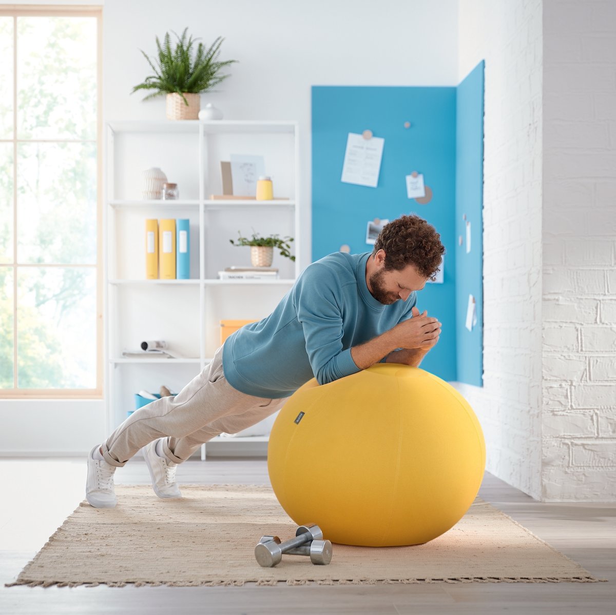 Leitz Ergo Cozy Active balansboll, gul, 65 cm