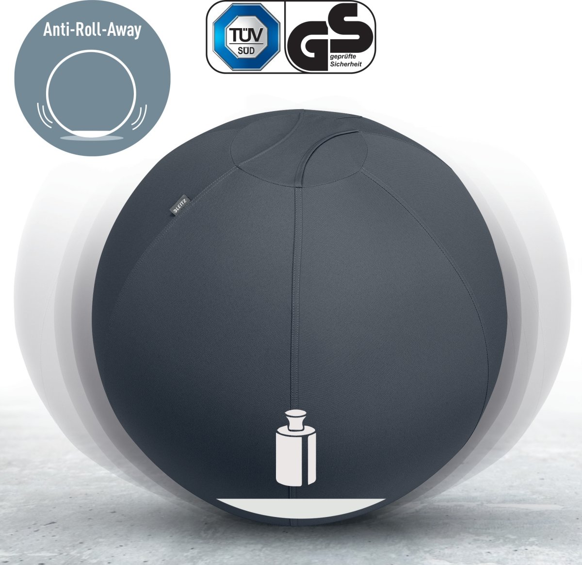 Leitz Ergo Active balansboll, svart, 55 cm