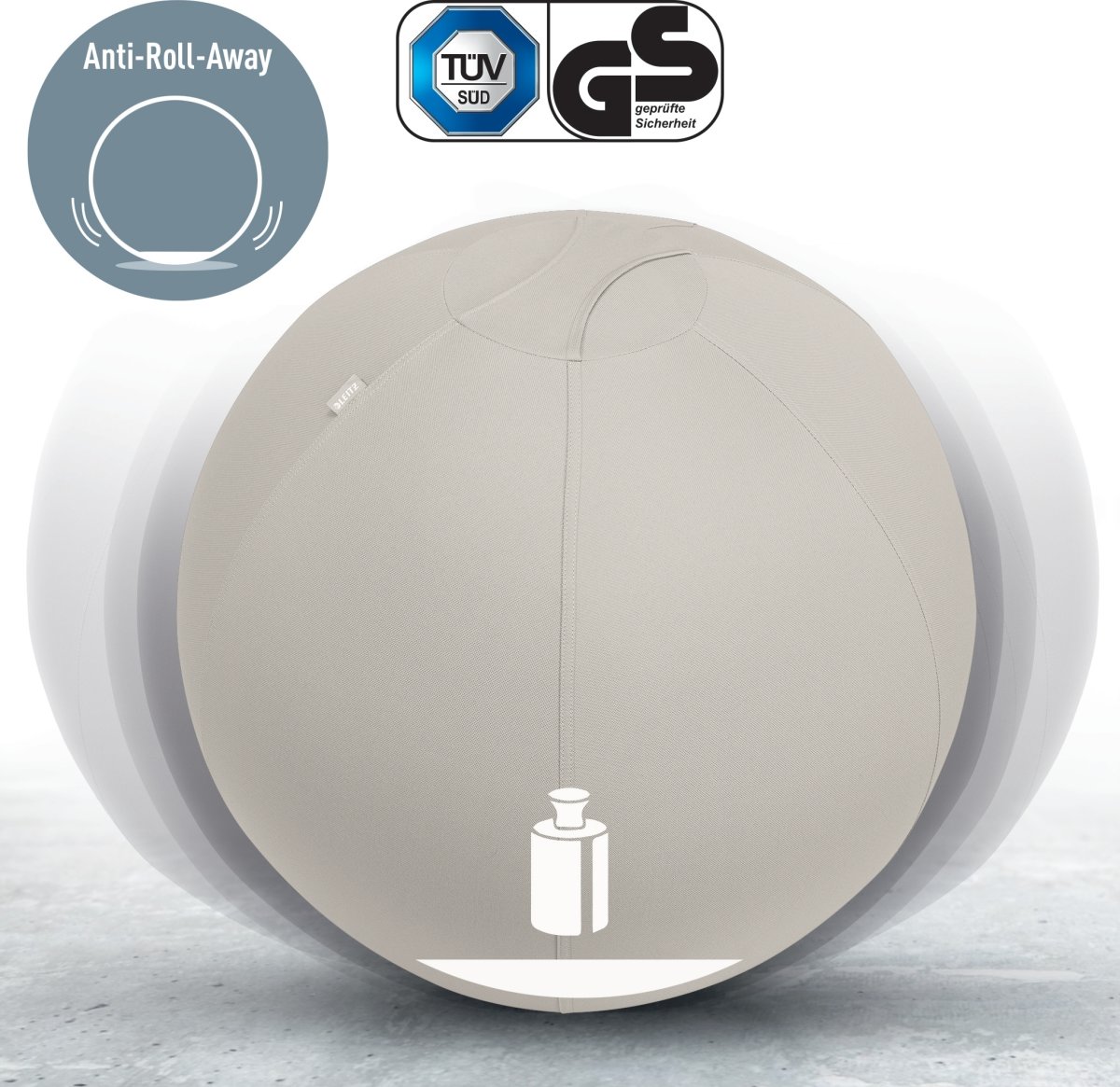 Leitz Ergo Active balansboll, grå, 75 cm