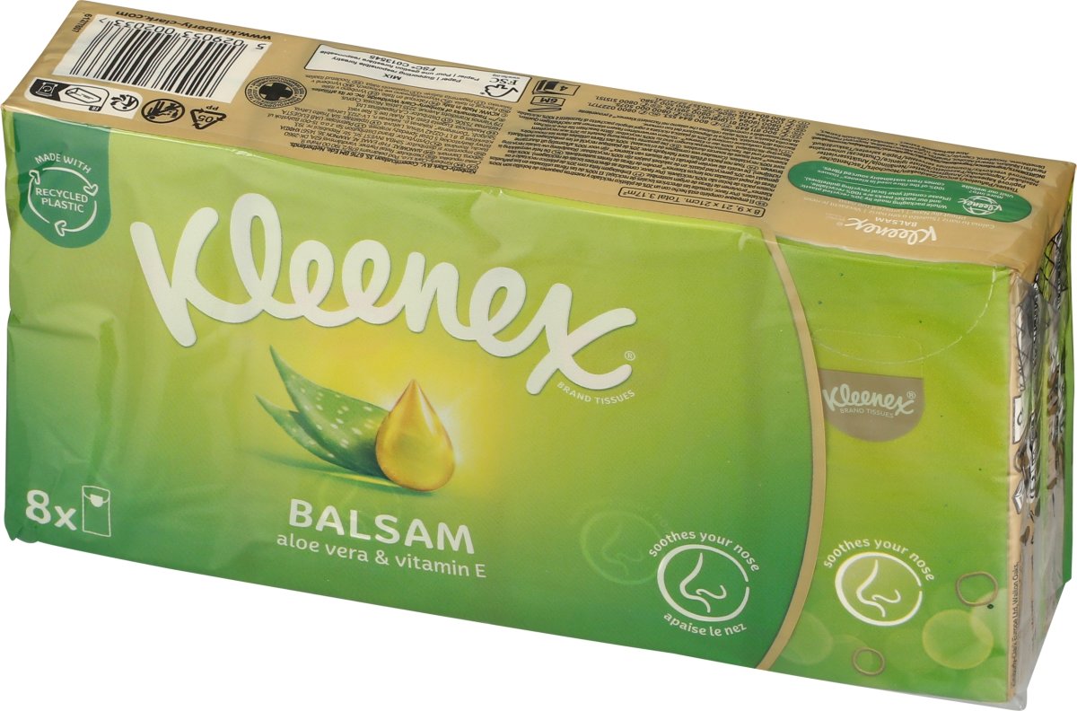 Kleenex Balsam våtservetter i fickformat, 4-pack