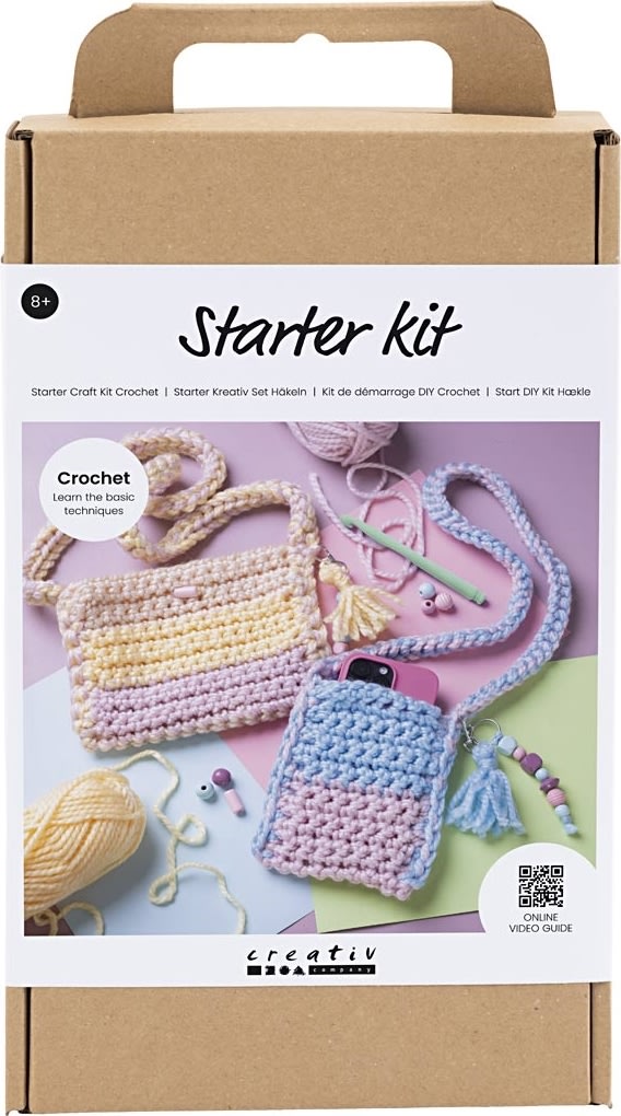 DIY Kit virkning, startpaket, väskor