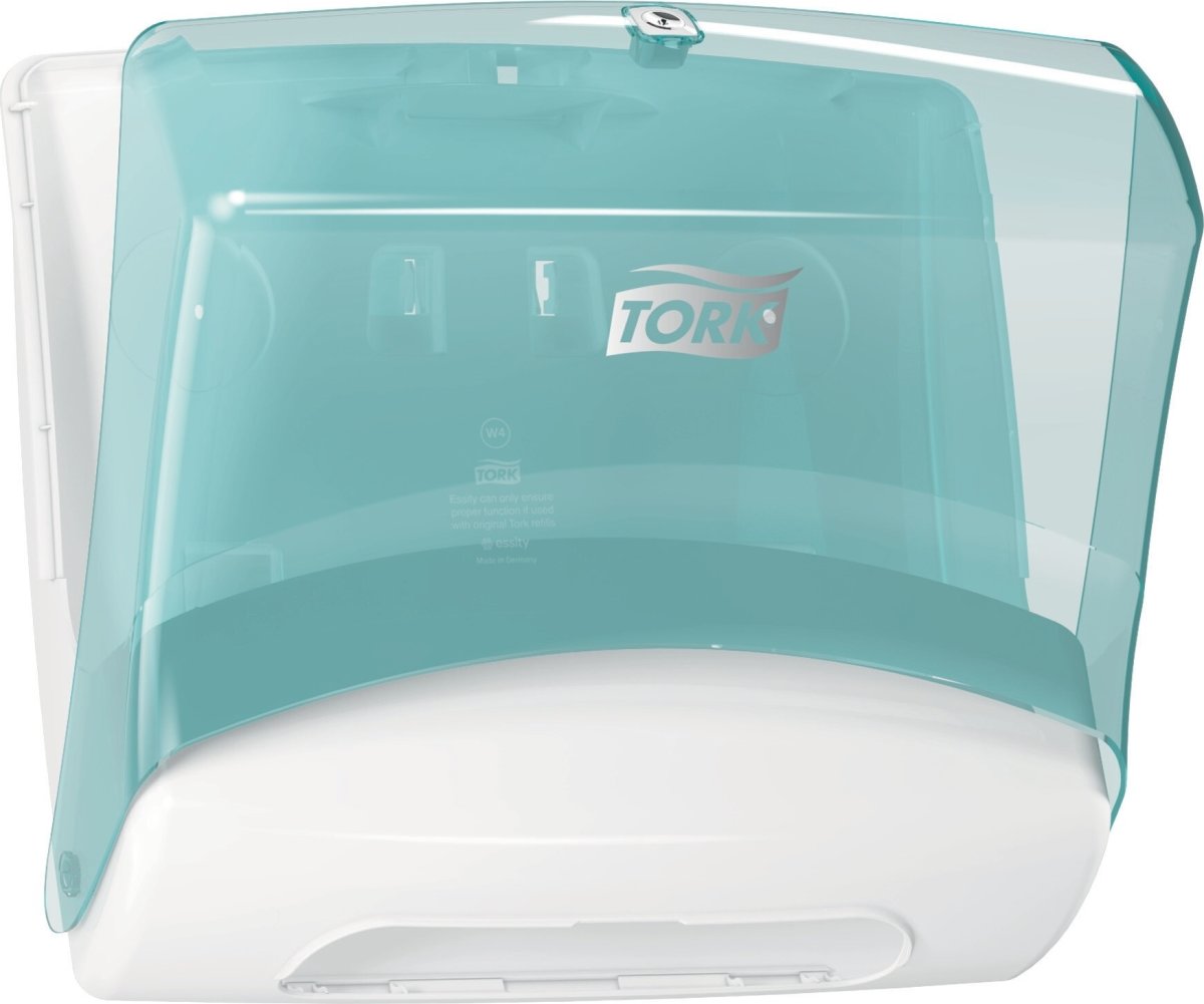 Tork W4 Top-Pak dispenser för torkdukar, vit/blå
