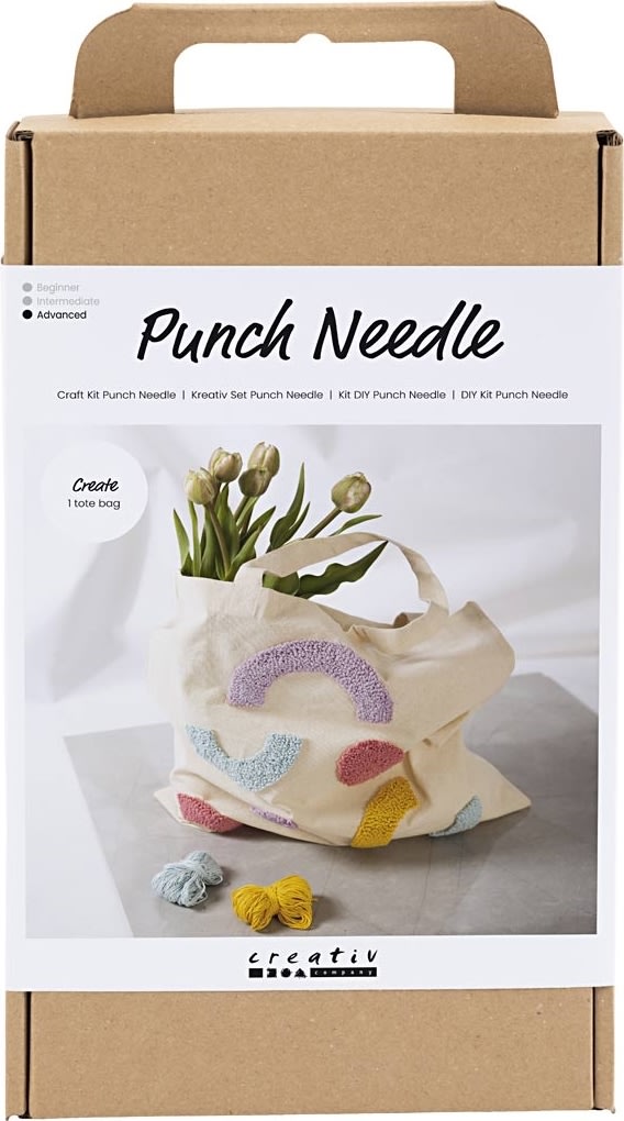 DIY Kit punch Needle, tygpåse, pastellfärger